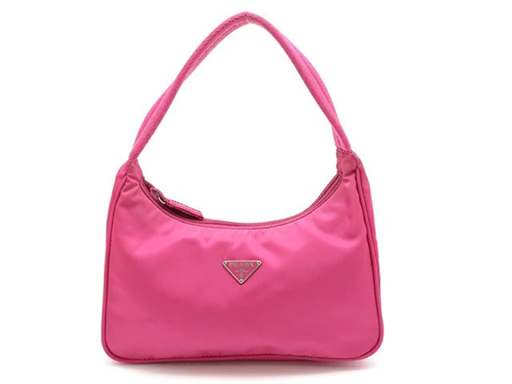 Prada pink Tessuto hobo shoulder bag